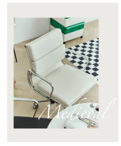 2721B-Medium Back Chair Beige PU 20