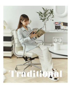 2721B-Medium Back Chair Beige PU 21